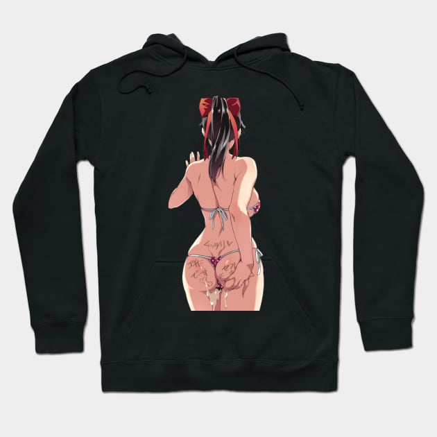 Sexy Anime Bikini Girl ass Car Slap Sticker Hoodie by eugen900000